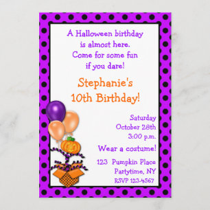 Halloween Birthday Invitation