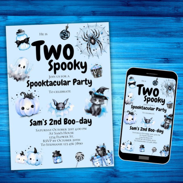 Halloween Birthday Invitation Boys Two Spooky 2nd (Creator Uploaded)