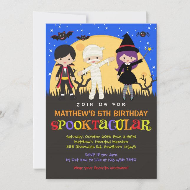 Halloween Birthday Invitation / Halloween Invite (Front)