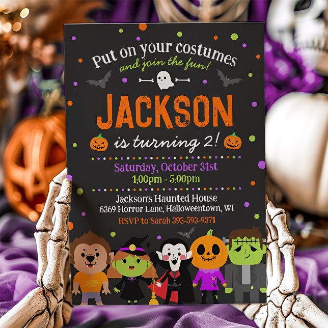 Halloween Birthday Invitation, Kids Costume Party Invitation (Creator Uploaded)