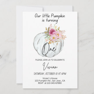 Halloween Birthday Invitation Pumpkin Invite B-day