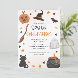 Halloween Birthday Invitation, Spooky birthday Invitation