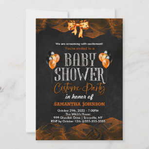 Halloween Birthday Invitation with bats