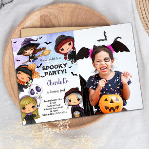 Halloween Birthday Invitation with photo