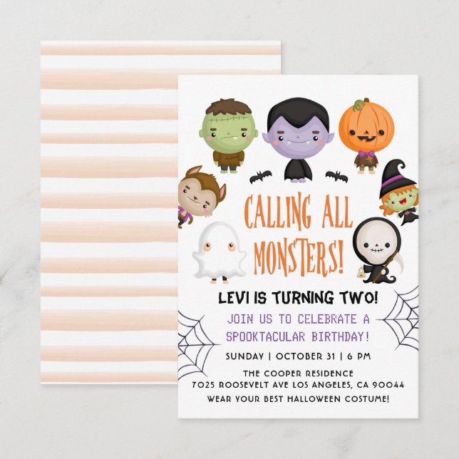 Halloween Birthday Invite (Front/Back)
