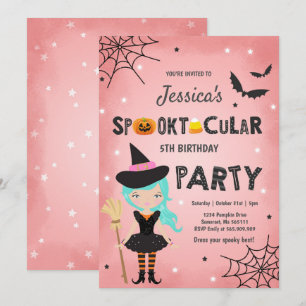 Halloween Birthday Invite Witch Halloween Party