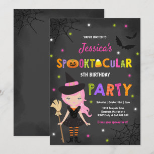 Halloween Birthday Invite Witch Halloween Party