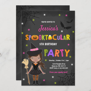 Halloween Birthday Invite Witch Halloween Party