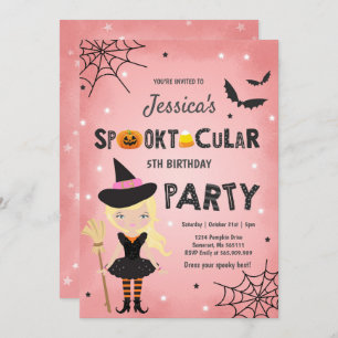 Halloween Birthday Invite Witch Halloween Party
