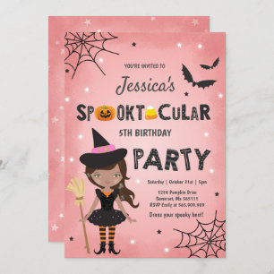 Halloween Birthday Invite Witch Halloween Party
