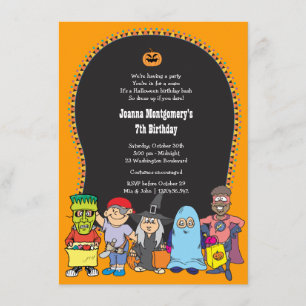 Halloween Birthday Kid's Costume Party Invitation