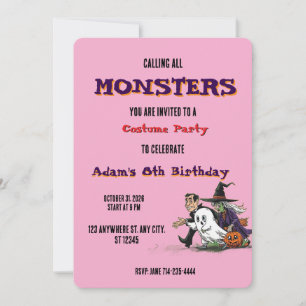 Halloween Birthday Kids Party Halloween  Invitation