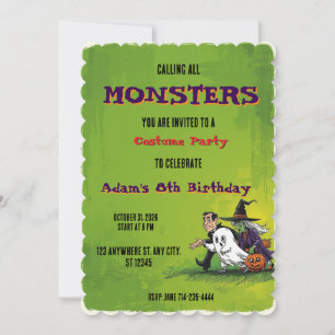 Halloween Birthday Kids Party Halloween Invitation