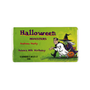 Halloween Birthday Kids Party Halloween  Label