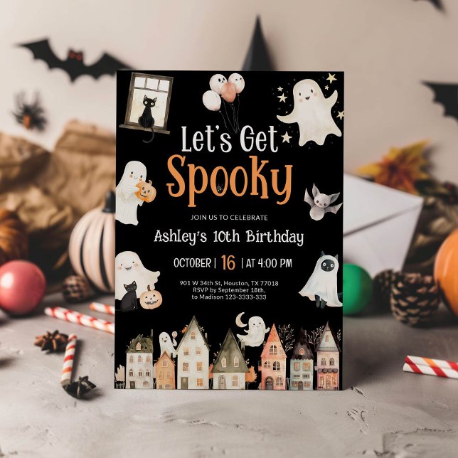 Halloween Birthday | Let's Get Spooky  Invitation (Creator Uploaded)