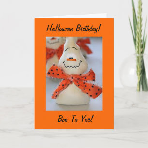 HALLOWEEN BIRTHDAY - NO TRICKS-JUST TREATS - BOO CARD