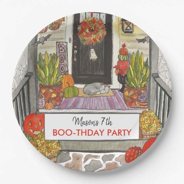 Halloween Birthday Paper Plate (Front)