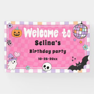 Halloween birthday party banner
