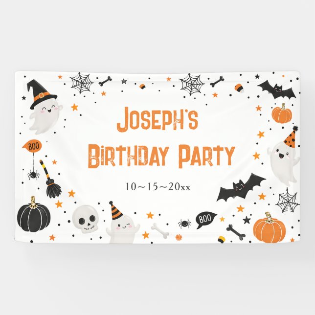 Halloween Birthday Party Banner (Horizontal)