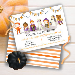Halloween Birthday Party Costume Kids Invitation