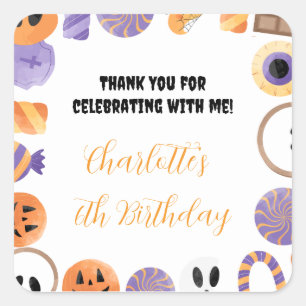 Halloween Birthday Party Favour Sticker