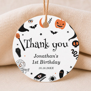Halloween Birthday Party for Kids Thank You Favour Tags