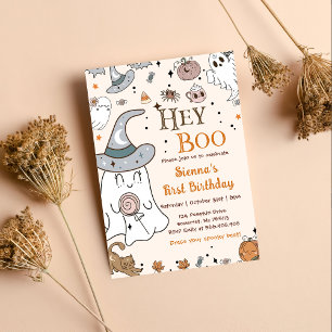 Halloween Birthday Party Hey Boo Invitations