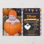 Halloween Birthday Party Invitation<br><div class="desc">Halloween Birthday Invitation with custom photo. Halloween Birthday Invitation. 1st first birthday halloween party invite. 1st 2nd 3rd 4th 5th 6th 7th 8th 9th 10th 11th 12th 13th, Any Ages. Boy or Girl Bday Bash Invite. Chalkboard. Halloween Boo-thday Party. For further customisation, please click the "Customise it" button and use...</div>