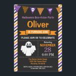 Halloween Birthday Party Invitation<br><div class="desc">Halloween Birthday Invitation. Halloween Birthday Invitation. 1st first birthday halloween party invite. 1st 2nd 3rd 4th 5th 6th 7th 8th 9th 10th 11th 12th 13th, Any Ages. Boy or Girl Bday Bash Invite. Chalkboard. Halloween Boo-thday Party. For further customisation, please click the "Customise it" button and use our design tool...</div>