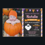 Halloween Birthday Party Invitation<br><div class="desc">Halloween Birthday Invitation with custom photo. Halloween Birthday Invitation. 1st first birthday halloween party invite. 1st 2nd 3rd 4th 5th 6th 7th 8th 9th 10th 11th 12th 13th, Any Ages. Boy or Girl Bday Bash Invite. Chalkboard. Halloween Boo-thday Party. For further customisation, please click the "Customise it" button and use...</div>