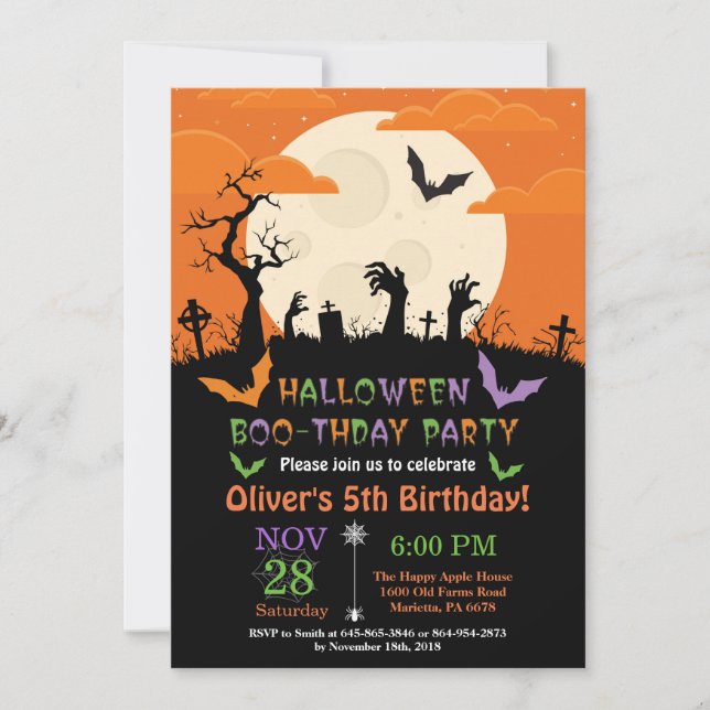 Halloween Birthday Party Invitation (Front)