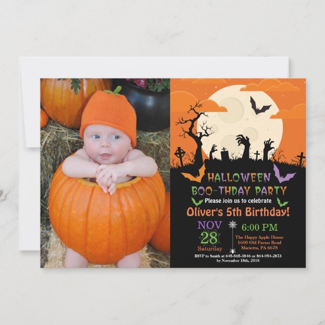 Halloween Birthday Party Invitation (Front)