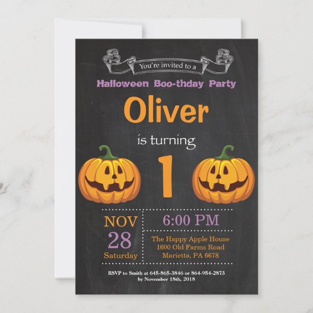 Halloween Birthday Party Invitation (Front)