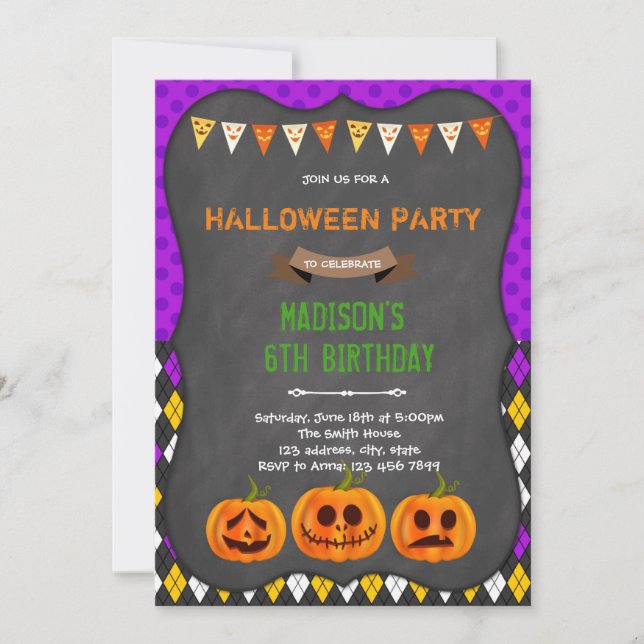 Halloween birthday party Invitation (Front)