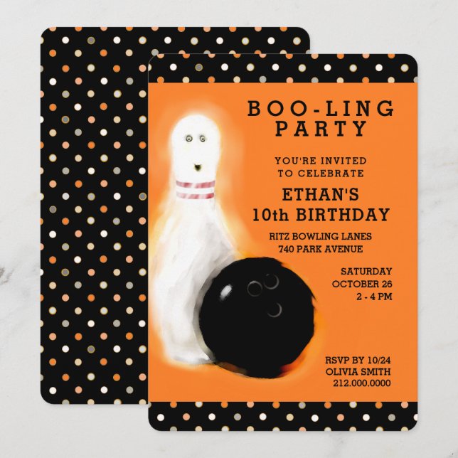 Halloween birthday party invitation (Front/Back)