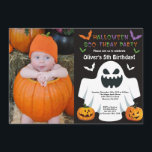 Halloween Birthday Party Invitation<br><div class="desc">Halloween Birthday Invitation with custom photo. Halloween Birthday Invitation. Halloween party invite. Boy or Girl Bday Bash Invite. 1st 2nd 3rd 4th 5th 6th 7th 8th 9th 10th 11th 12th 13th 14th 15th, Any Ages. Chalkboard. Halloween Boo-thday Party. For further customisation, please click the "Customise it" button and use our...</div>