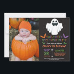 Halloween Birthday Party Invitation<br><div class="desc">Halloween Birthday Invitation with custom photo. Halloween Birthday Invitation. Halloween party invite. Boy or Girl Bday Bash Invite. 1st 2nd 3rd 4th 5th 6th 7th 8th 9th 10th 11th 12th 13th 14th 15th, Any Ages. Chalkboard. Halloween Boo-thday Party. For further customisation, please click the "Customise it" button and use our...</div>