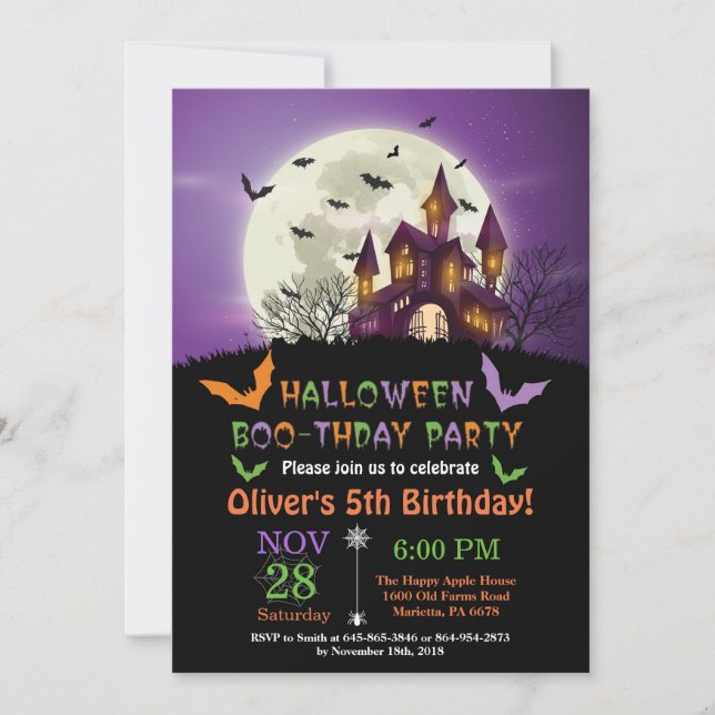 Halloween Birthday Party Invitation (Front)