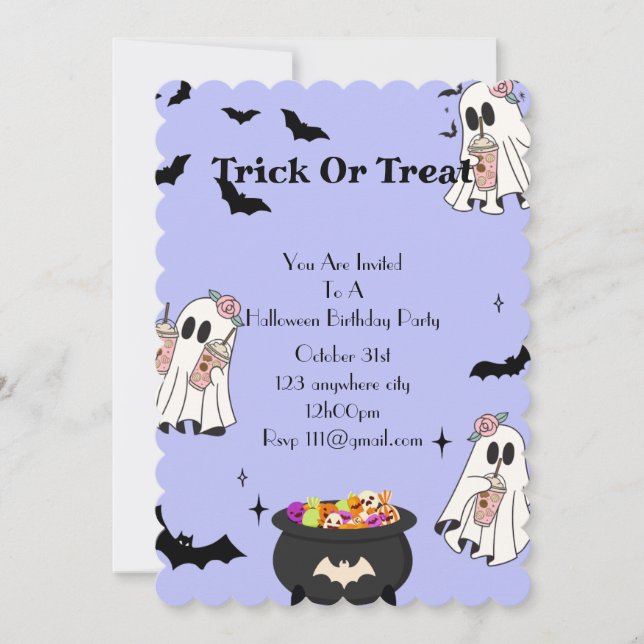 halloween birthday party  invitation (Front)