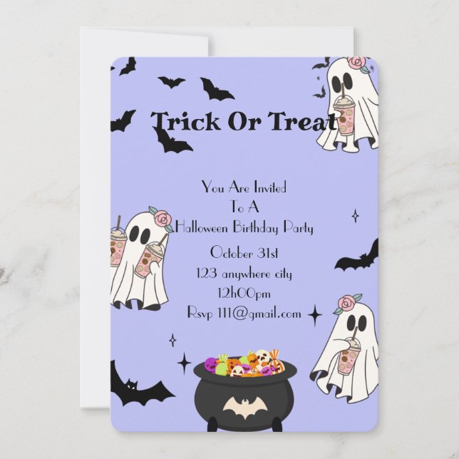 halloween birthday party  invitation (Front)