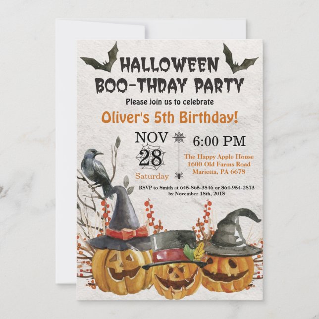 Halloween Birthday Party Invitation (Front)