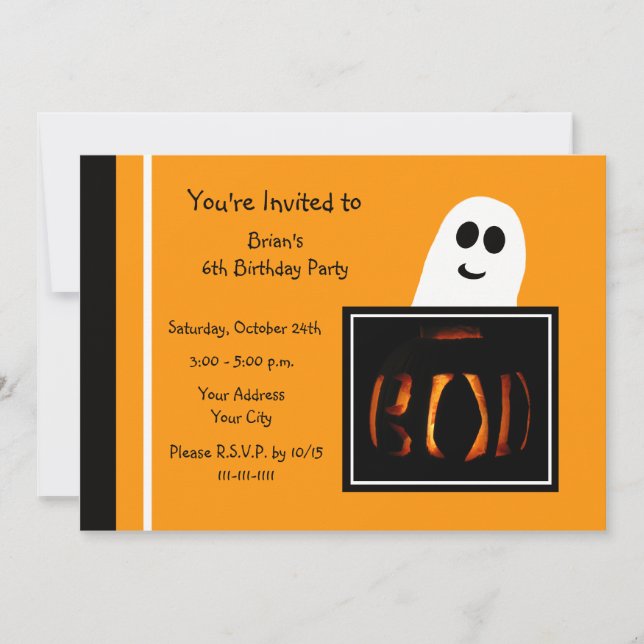 Halloween Birthday Party Invitation Boo (Front)