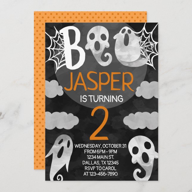 Halloween Birthday Party Invitation Invite (Front/Back)