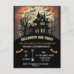 Halloween birthday party  invitation postcard