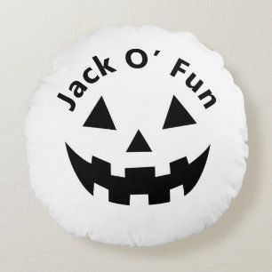 Halloween Birthday Party Jack O’ Fun Pumpkin Round Cushion