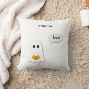 Halloween Birthday Party   Minimal Ghost Design Cushion