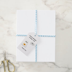 Halloween Birthday Party Minimal Ghost Design Gift Tags