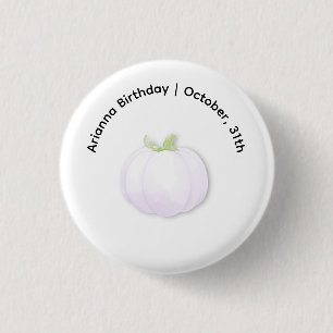 Halloween Birthday Party Minimal Pumpkin Design 3 Cm Round Badge