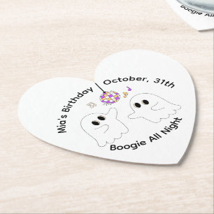 Halloween Birthday Party Minimal Pumpkin Design Paper Coaster