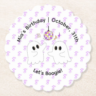 Halloween Birthday Party Minimal Pumpkin Design Paper Coaster